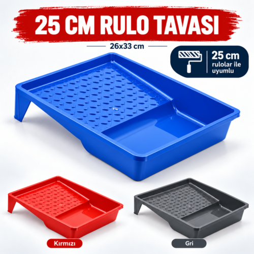 25 CM Rulo Tavaları Tanıtımı Rulo Tavası 25 cm 26x33 cm | Boya Rulo Tavası