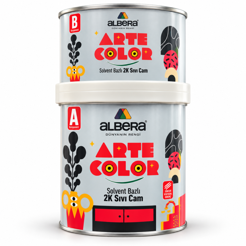 Albera Artecolor 2K Sıvı Cam A+B Set 0,75 L Albera Artecolor solvent bazlı 2K sıvı cam 0,75 L A ve B komponent seti