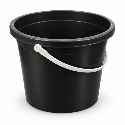 Beyaz Saplı Siyah Plastik Kova Beyaz Saplı Siyah Plastik Kova