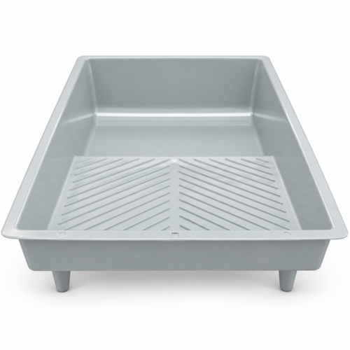 10 cm rulo için 26×12 cm gri plastik boya tavası