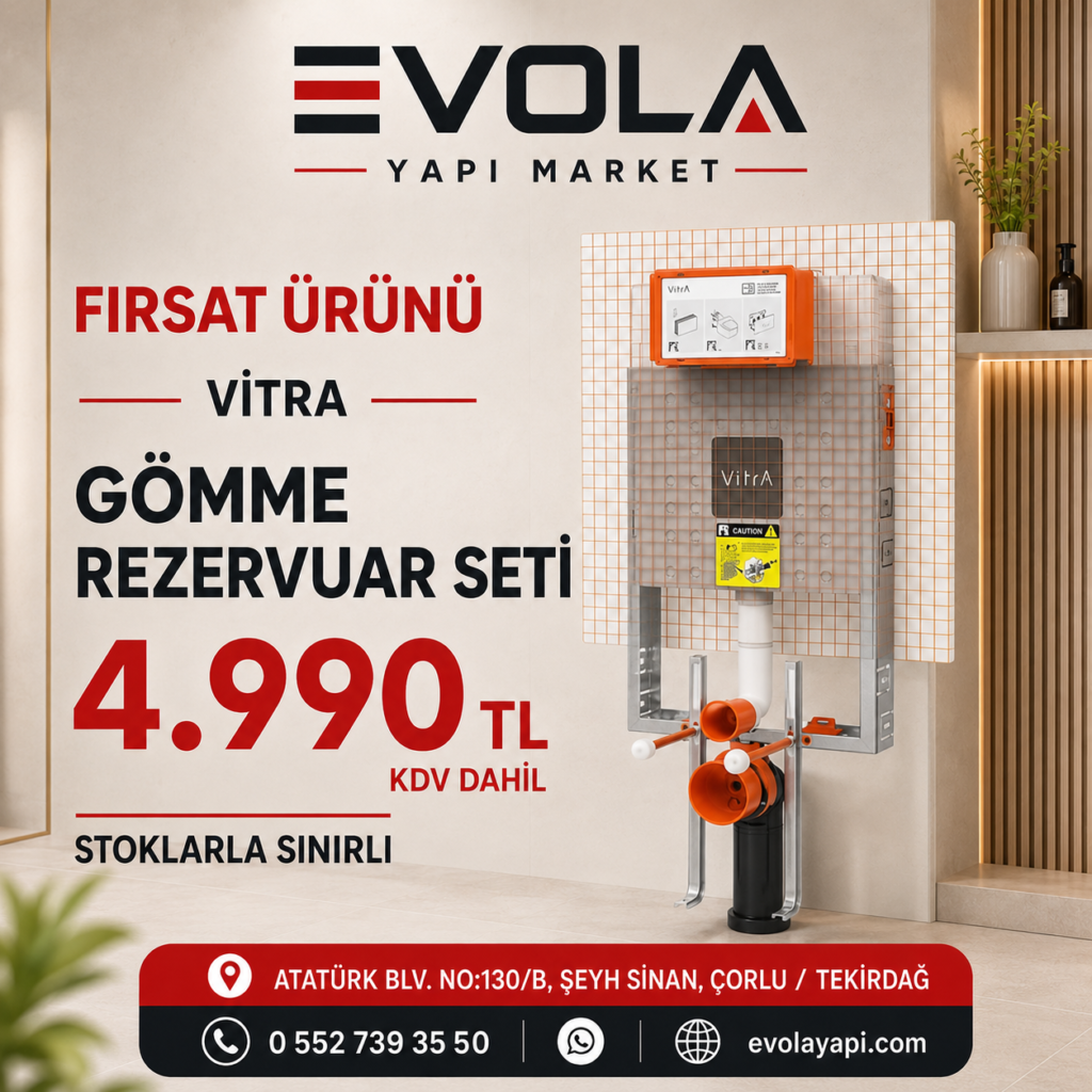 Vitra V8 gömme rezervuar seti kampanyası - Evola Yapı Çorlu