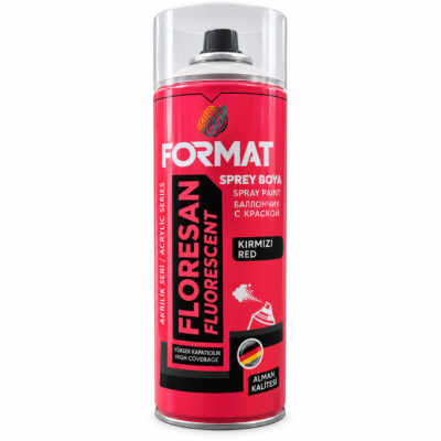 Format Floresan Kırmızı Sprey Boya 400 ml
