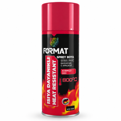 Format Isıya Dayanıklı Kırmızı Sprey Boya 600°C