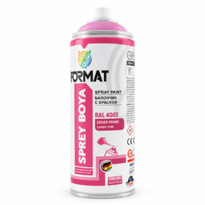 Format 400 Ml. Akrilik Şeker Pembe Ral 4003 Sprey Boya