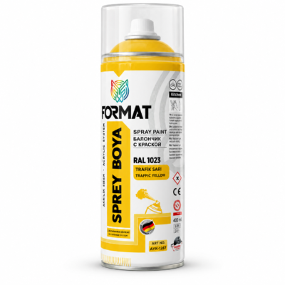 Format 400 Ml. Akrilik Trafik Sarı Ral 1023 Sprey Boya