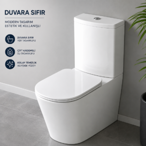 İdevit Halley Duvara Sıfır Klozet Takımı
