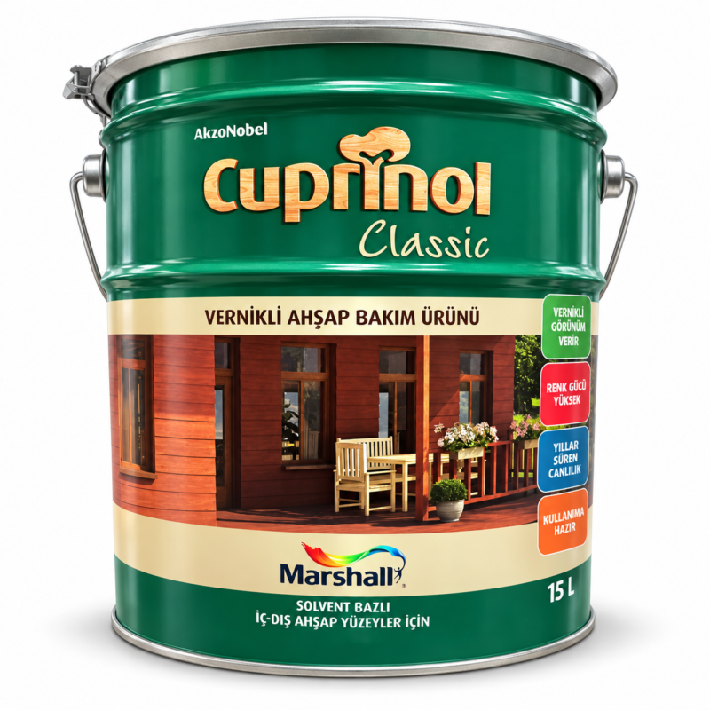 Cuprinol Classic Ahşap Verniği Kovası MARSHALL CUPRINOL CLASSIC AHŞAP BAKIM ÜRÜNÜ 15 L