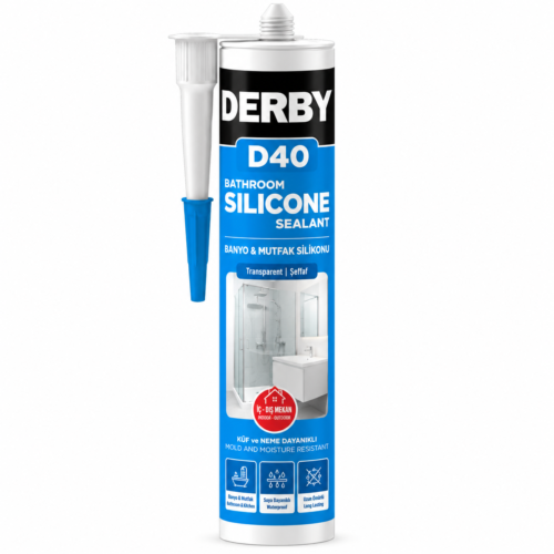Derby D40 duşakabin ve banyo silikonu şeffaf 320 g kartuş