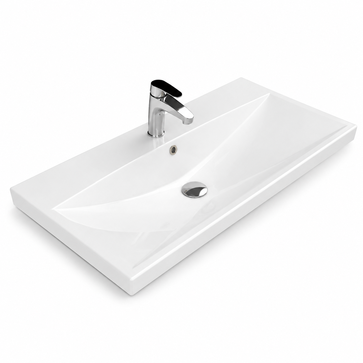 Turkuaz Elite Etajerli Lavabo 90x45 cm beyaz