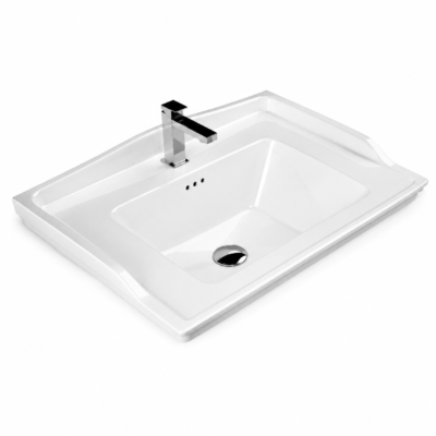 Turkuaz Kapadokya Etajerli Lavabo 65x48 cm beyaz