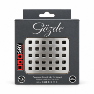 SAY Gözde 10x10 cm 50 mm alttan çıkışlı parlak yer süzgeci kutusu