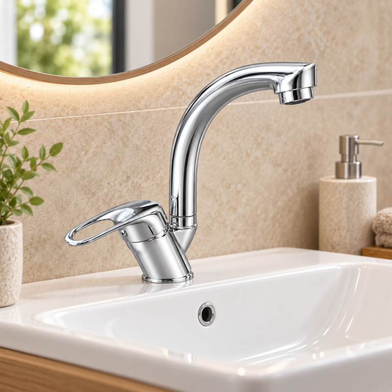 Kuğu borulu krom lavabo bataryası Evola Yapı Market Çorlu
