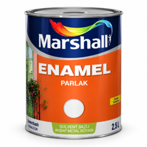 Marshall Enamel Parlak 2,5 L solvent bazlı ahşap ve metal boyası kutusu