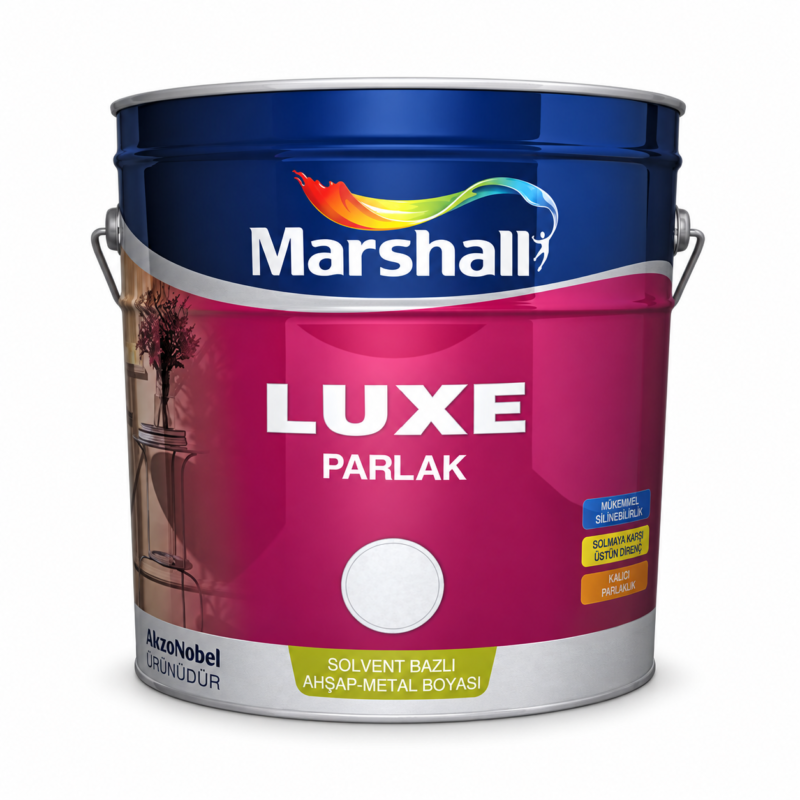 Marshall Luxe Parlak Sentetik Ahşap ve Metal Boyası Beyaz 15 L