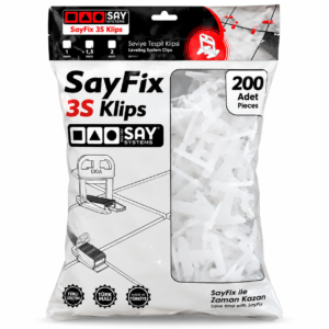 SayFix 3S Seramik Seviyeleme Klipsi 1,5 mm – 200 Adet