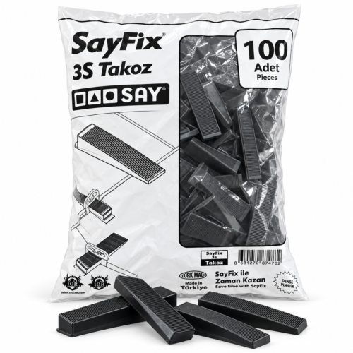 SayFix 3S Takoz Ürün Sunumu SayFix 3S Seramik Seviyeleme Takozu 100 Adet – OASAY