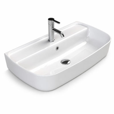 Turkuaz Aqua Tezgâh Üstü Lavabo 75x42 cm beyaz