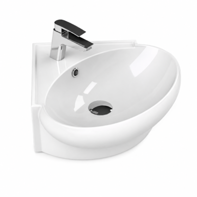 Turkuaz Mini Köşe Lavabo 45x45 cm beyaz