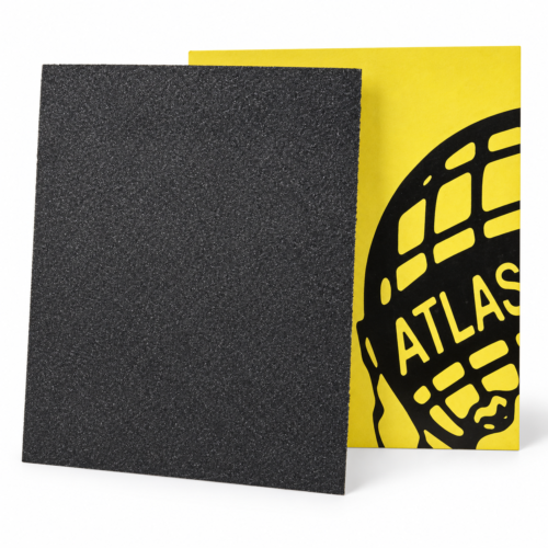 Atlas 180 kum su zımparası siyah aşındırıcı yüzey ve sarı arka yüz