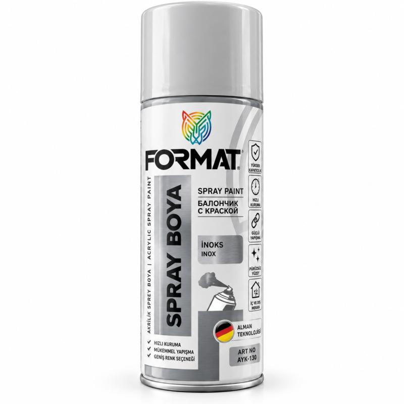 Format İnox 400 ml akrilik sprey boya kutusu