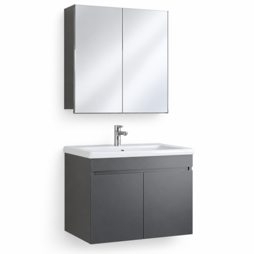 Klasik Asma Plus 65 cm antrasit banyo dolabı takımı