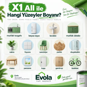 Polisan X1 All Çok Amaçlı Boya polisan Polisan X1 All | Kapı, Mobilya ve Fayans Boyası 0,75 L