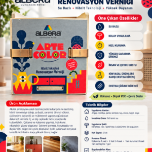 Albera Artecolor su bazlı renovasyon verniği özellikleri
