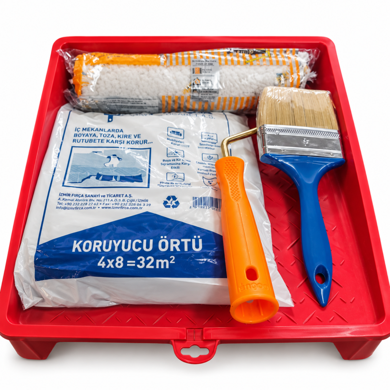 Profesyonel Boya Badana Seti 4 Parça | 25 cm Rulo ve Fırça