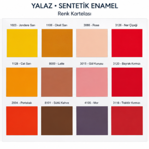 Yalaz sentetik enamel yağlı boya renk isimleri ve kodları